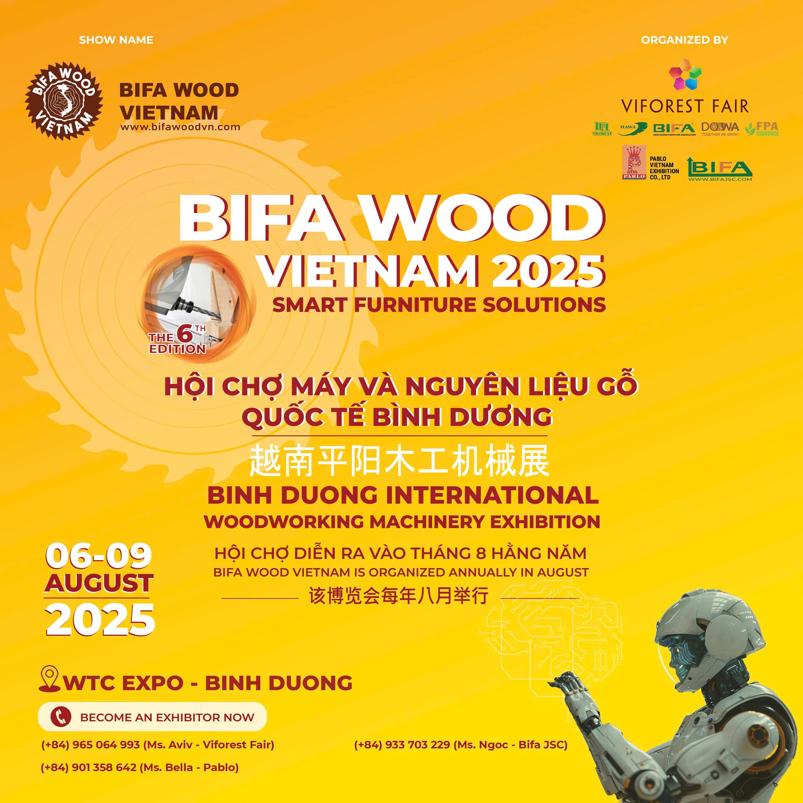 Hội chợ Máy và Nguyên liệu gỗ Quốc tế Bình Dương 2025